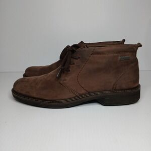 ECCO Gore Tex Leather Chukka Boots Mens Size 43 Brown Lace Up Casual Ankle US 9